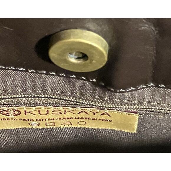 Fur & Woven Handbag Clutch Structured Top Handle Modern Purse Handmade in Peru - Picture 6 of 7